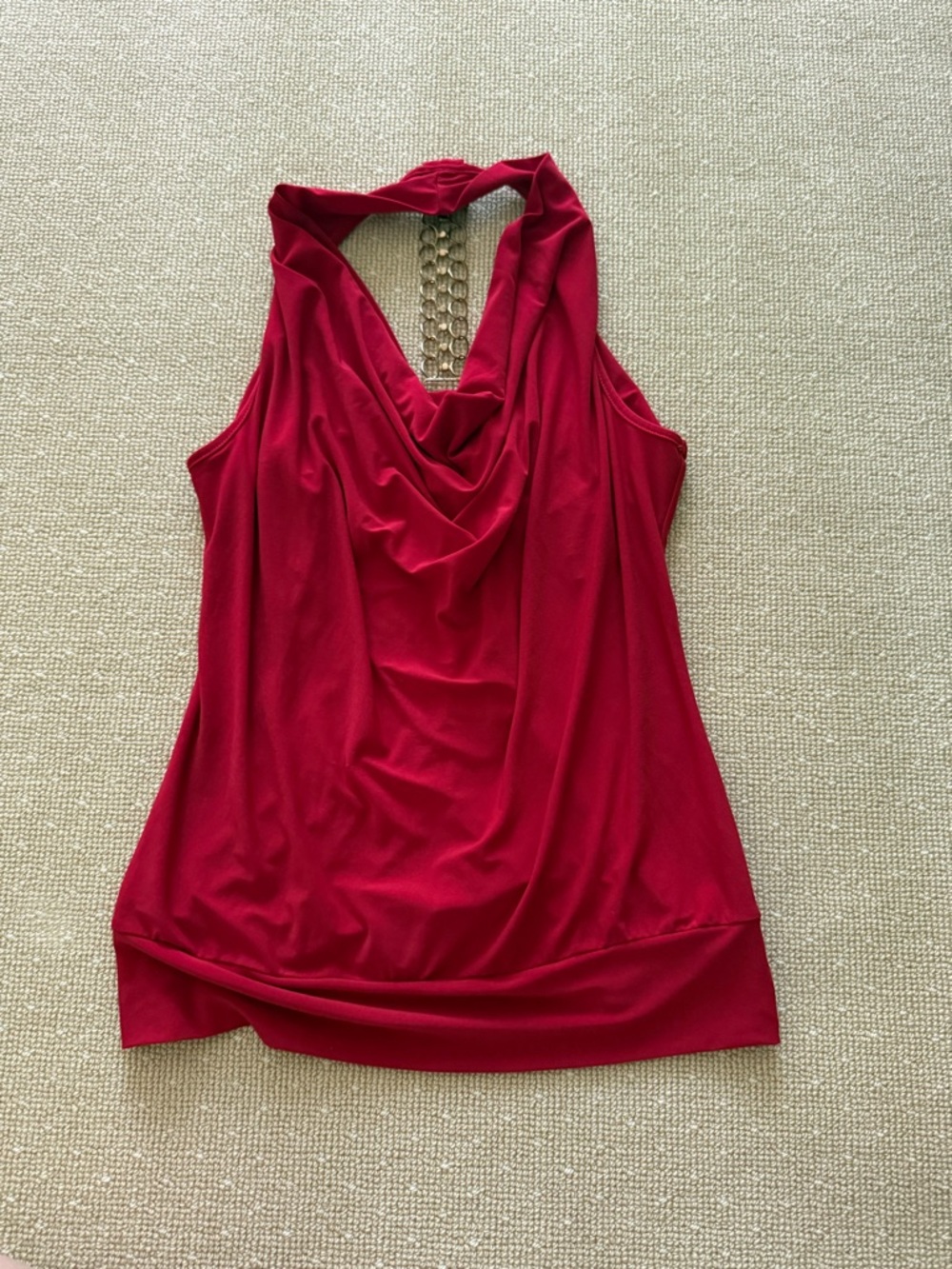 Red rhinestone chain halter top size M